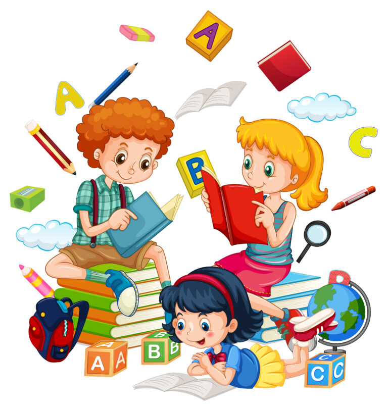 Kids enjoying phonics-based reading activities in classroom